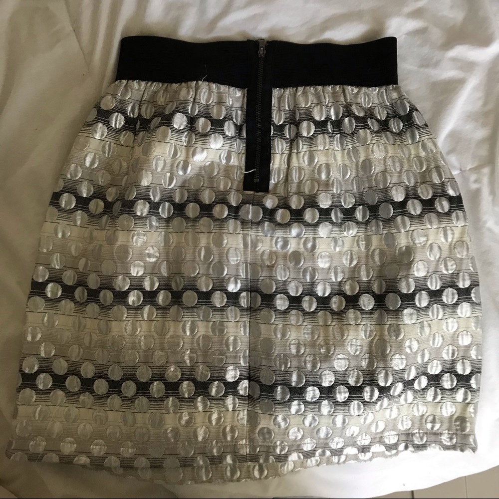 Aqua Silver Jacquard Skirt - Picture 2 of 4